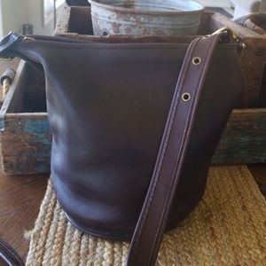 Authentic Leather Coach Bucket Bag